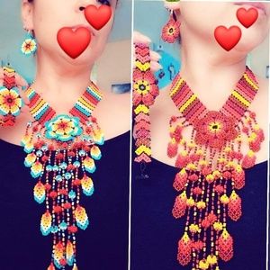 Handmade necklace set beautiful Mexican art